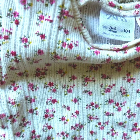 Zara ruffle short-sleeve floral tee, 3-4 years - Picture 4 of 5